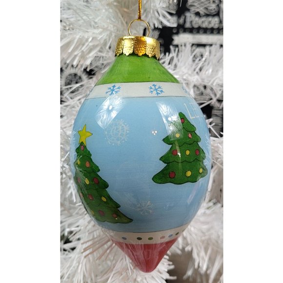 St Nicholas Square Hand Painted Blown Glass Penguin Christmas Ornament - Picture 2 of 12